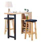 Modern Rectangle Bar Table Set 1/3 Pcs Wooden Brown Bar Table Set Table & Chair(s) 47"L x 18"W x 42"H 3 Piece Set Clearhalo 'Bar Furniture' 'furn' 'furn_home_bar_bar_sets' 'Furniture' 'Home Bars & Bar Sets' 'home_bar_bar_sets' 'Kitchen & Dining Furniture' 7476722