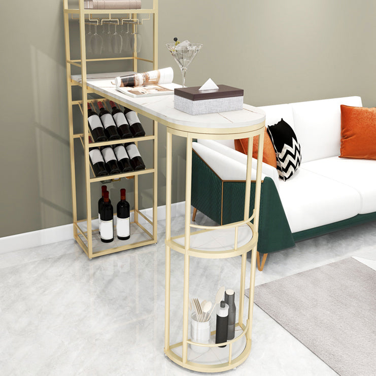 Juego de mesa de bar estilo Glam, juego de mesa de bar de granito blanco de 1/2 piezas para sala de estar