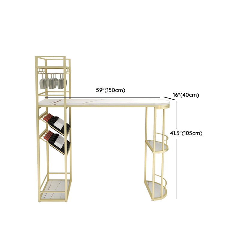 Juego de mesa de bar estilo Glam, juego de mesa de bar de granito blanco de 1/2 piezas para sala de estar