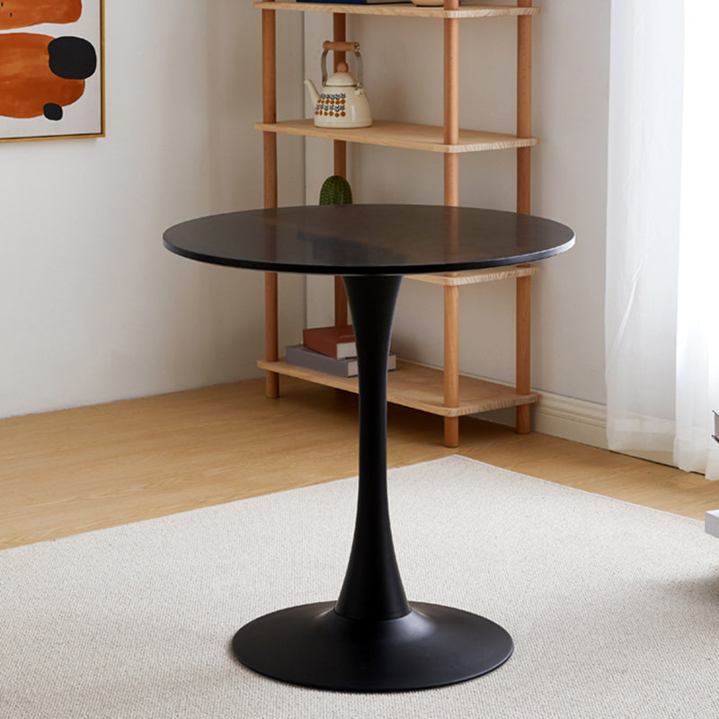 Simplicity Style Round Table Wood Dining Site Table with Tulip Base Black Without Chairs Clearhalo 'Dining Tables & Seating' 'Dining Tables' 'dining_table' 'furn' 'furn_dining_table' 'Furniture' 'Kitchen & Dining Furniture' 7476801