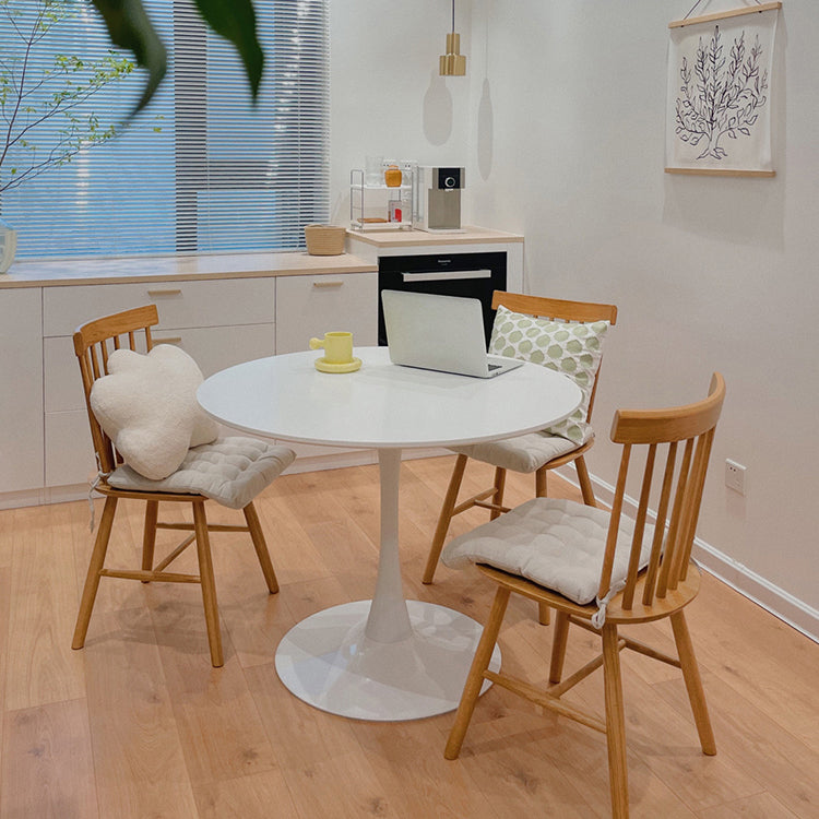 Simplicity Style Round Table Wood Dining Site Table with Tulip Base Clearhalo 'Dining Tables & Seating' 'Dining Tables' 'dining_table' 'furn' 'furn_dining_table' 'Furniture' 'Kitchen & Dining Furniture' 7476803