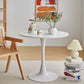 Simplicity Style Round Table Wood Dining Site Table with Tulip Base Clearhalo 'Dining Tables & Seating' 'Dining Tables' 'dining_table' 'furn' 'furn_dining_table' 'Furniture' 'Kitchen & Dining Furniture' 7476805