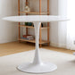 Simplicity Style Round Table Wood Dining Site Table with Tulip Base White Without Chairs Clearhalo 'Dining Tables & Seating' 'Dining Tables' 'dining_table' 'furn' 'furn_dining_table' 'Furniture' 'Kitchen & Dining Furniture' 7476806