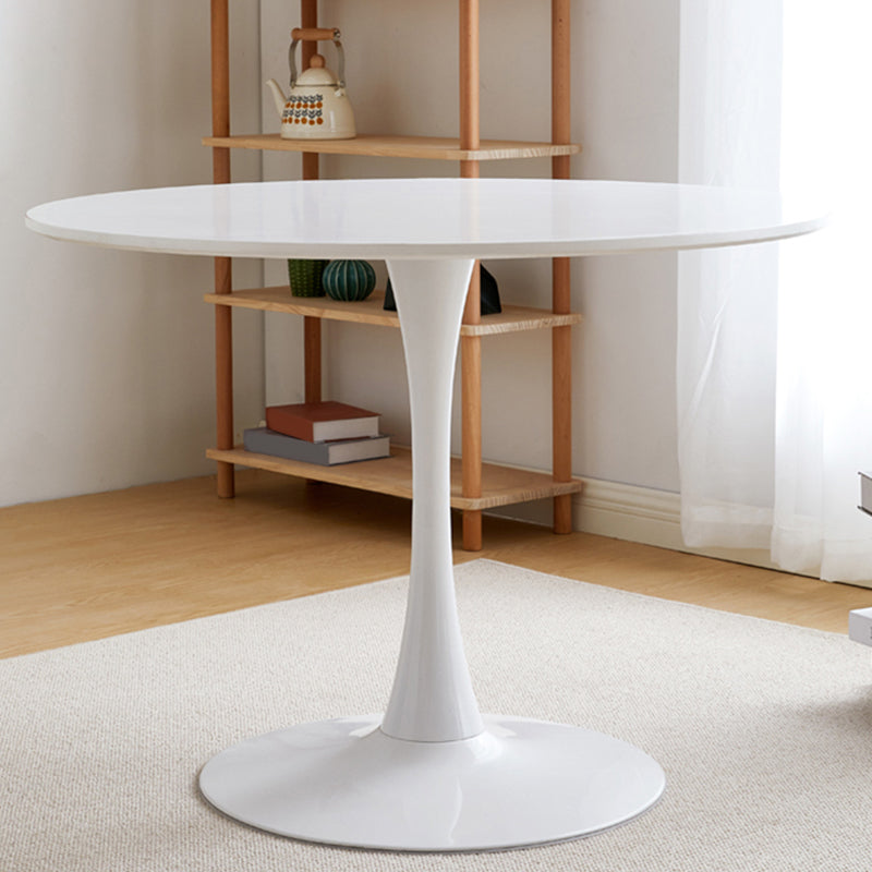 Simplicity Style Round Table Wood Dining Site Table with Tulip Base White Without Chairs Clearhalo 'Dining Tables & Seating' 'Dining Tables' 'dining_table' 'furn' 'furn_dining_table' 'Furniture' 'Kitchen & Dining Furniture' 7476806