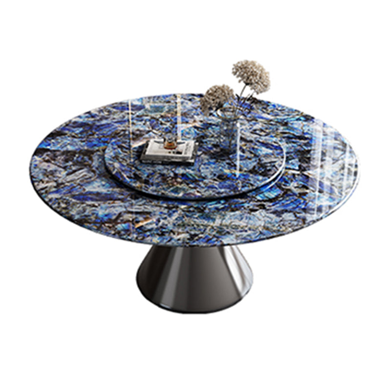 Metal Pedestal Dining Table Round Stone Top Dining Table for Dining Room Without Chairs Clearhalo 'Dining Tables & Seating' 'Dining Tables' 'dining_table' 'furn' 'furn_dining_table' 'Furniture' 'Kitchen & Dining Furniture' 7476832