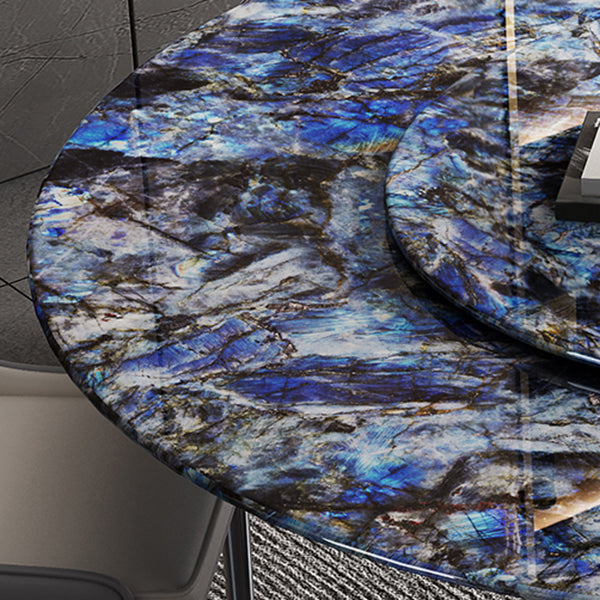 Metal Pedestal Dining Table Round Stone Top Dining Table for Dining Room Clearhalo 'Dining Tables & Seating' 'Dining Tables' 'dining_table' 'furn' 'furn_dining_table' 'Furniture' 'Kitchen & Dining Furniture' 7476837