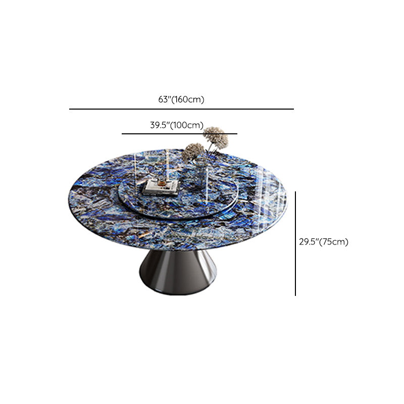 Metal Pedestal Dining Table Round Stone Top Dining Table for Dining Room Clearhalo 'Dining Tables & Seating' 'Dining Tables' 'dining_table' 'furn' 'furn_dining_table' 'Furniture' 'Kitchen & Dining Furniture' 7476842