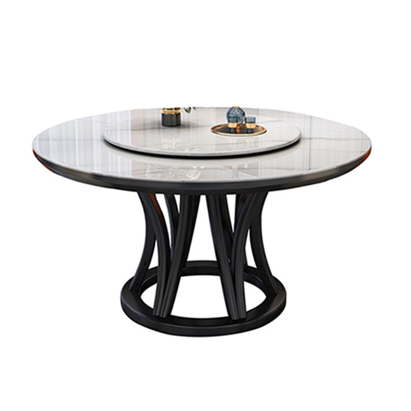 Solid Wood Pedestal Dining Table Round Faux Marble Dining Table Without Chairs Clearhalo 'Dining Tables & Seating' 'Dining Tables' 'dining_table' 'furn' 'furn_dining_table' 'Furniture' 'Kitchen & Dining Furniture' 7476884