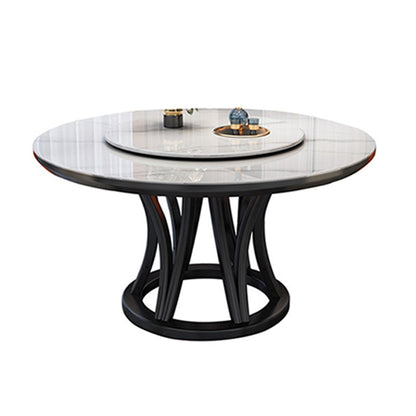 Solid Wood Pedestal Dining Table Round Faux Marble Dining Table Without Chairs Clearhalo 'Dining Tables & Seating' 'Dining Tables' 'dining_table' 'furn' 'furn_dining_table' 'Furniture' 'Kitchen & Dining Furniture' 7476884