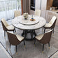 Solid Wood Pedestal Dining Table Round Faux Marble Dining Table Clearhalo 'Dining Tables & Seating' 'Dining Tables' 'dining_table' 'furn' 'furn_dining_table' 'Furniture' 'Kitchen & Dining Furniture' 7476886