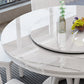 Solid Wood Pedestal Dining Table Round Faux Marble Dining Table Clearhalo 'Dining Tables & Seating' 'Dining Tables' 'dining_table' 'furn' 'furn_dining_table' 'Furniture' 'Kitchen & Dining Furniture' 7476887