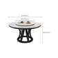 Solid Wood Pedestal Dining Table Round Faux Marble Dining Table Clearhalo 'Dining Tables & Seating' 'Dining Tables' 'dining_table' 'furn' 'furn_dining_table' 'Furniture' 'Kitchen & Dining Furniture' 7476894