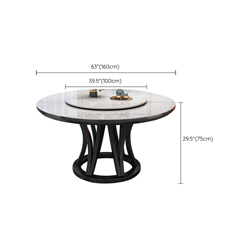 Solid Wood Pedestal Dining Table Round Faux Marble Dining Table Clearhalo 'Dining Tables & Seating' 'Dining Tables' 'dining_table' 'furn' 'furn_dining_table' 'Furniture' 'Kitchen & Dining Furniture' 7476894