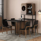 Folding Rectangle Dining Table Wood Frame Dining Table with Storage Pedestal Clearhalo 'Dining Tables & Seating' 'Dining Tables' 'dining_table' 'furn' 'furn_dining_table' 'Furniture' 'Kitchen & Dining Furniture' 7476911