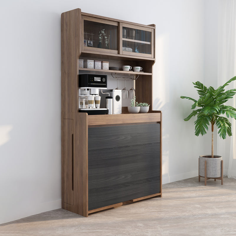 Rechthoekige opklapbare eettafel Houten eettafel met opbergbasis