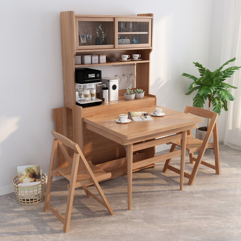 Rechthoekige opklapbare eettafel Houten eettafel met opbergbasis