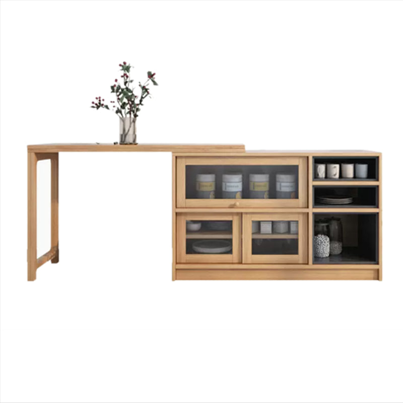 Folding Rectangle Dining Table Wood Dining Table in White and Natural