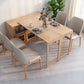 Folding Rectangle Dining Table Wood Dining Table in White and Natural