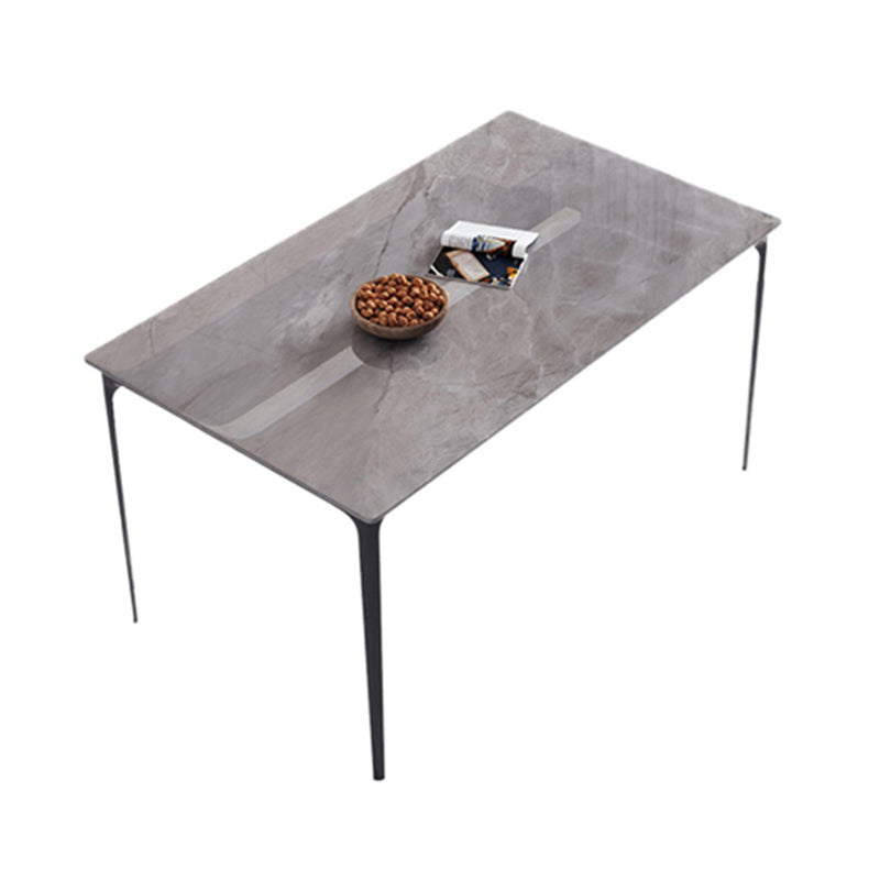 Stone Top Dining Room Dinner Kitchen Table Rectangle Dining Table with 4 Legs Clearhalo 'Dining Tables & Seating' 'Dining Tables' 'dining_table' 'furn' 'furn_dining_table' 'Furniture' 'Kitchen & Dining Furniture' 7476992
