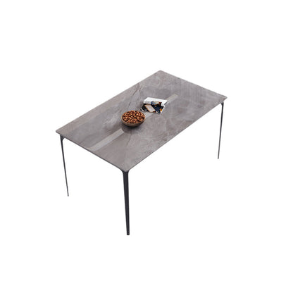 Stone Top Dining Room Dinner Kitchen Table Rectangle Dining Table with 4 Legs 55"L x 31"W x 29"H Clearhalo 'Dining Tables & Seating' 'Dining Tables' 'dining_table' 'furn' 'furn_dining_table' 'Furniture' 'Kitchen & Dining Furniture' 7476993