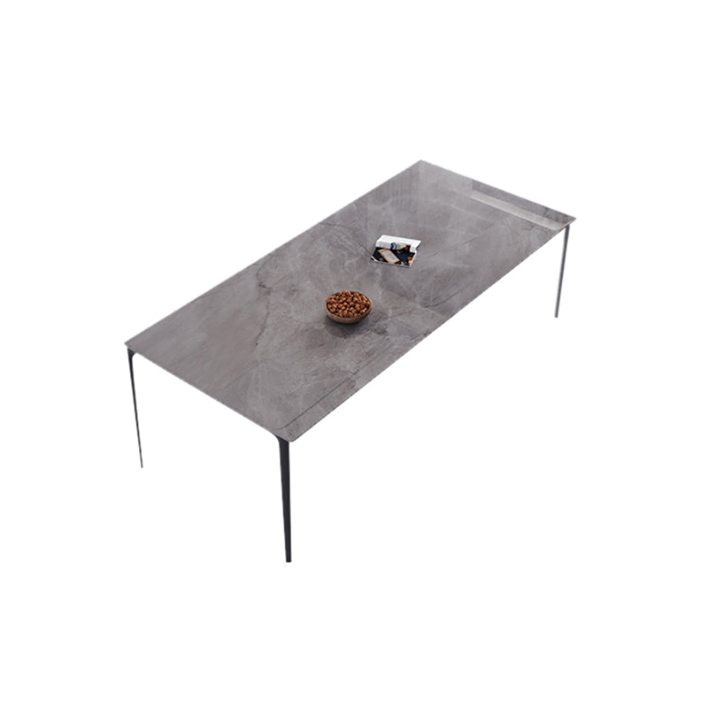 Stone Top Dining Room Dinner Kitchen Table Rectangle Dining Table with 4 Legs 63"L x 31"W x 29"H Clearhalo 'Dining Tables & Seating' 'Dining Tables' 'dining_table' 'furn' 'furn_dining_table' 'Furniture' 'Kitchen & Dining Furniture' 7476994