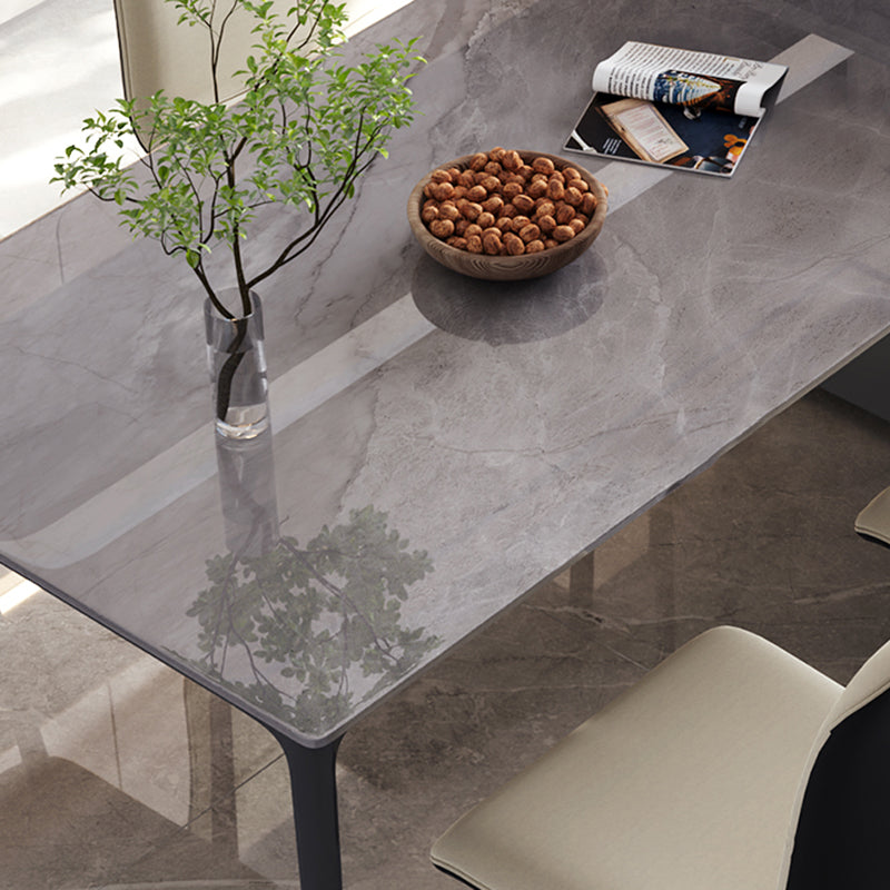 Stone Top Dining Room Dinner Kitchen Table Rectangle Dining Table with 4 Legs Clearhalo 'Dining Tables & Seating' 'Dining Tables' 'dining_table' 'furn' 'furn_dining_table' 'Furniture' 'Kitchen & Dining Furniture' 7476999