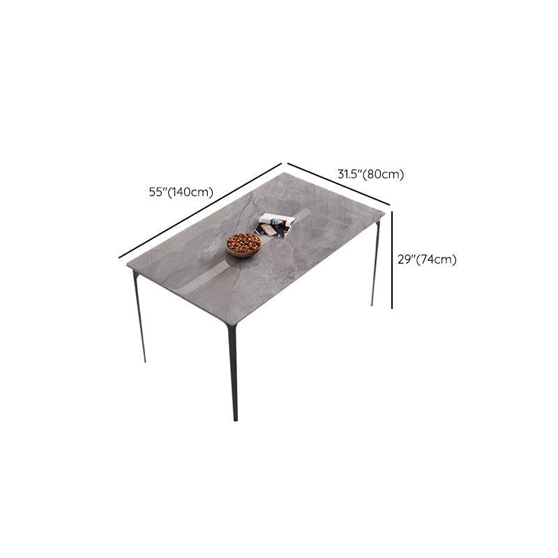 Stone Top Dining Room Dinner Kitchen Table Rectangle Dining Table with 4 Legs Clearhalo 'Dining Tables & Seating' 'Dining Tables' 'dining_table' 'furn' 'furn_dining_table' 'Furniture' 'Kitchen & Dining Furniture' 7477000