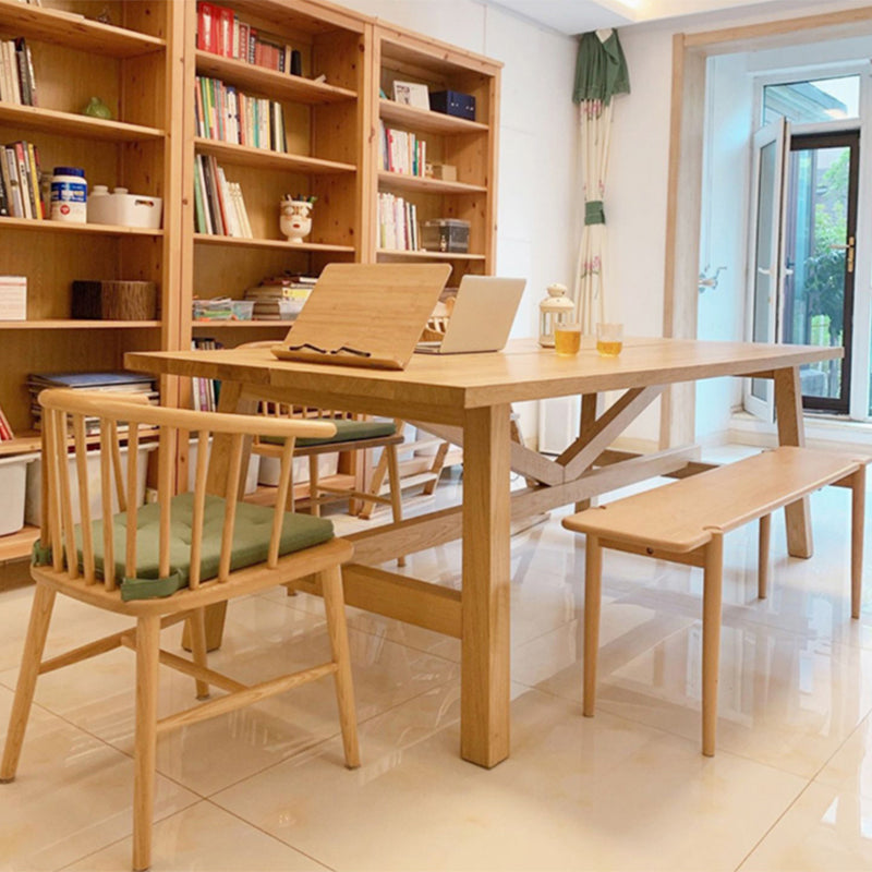 Modern Rectangle Solid Wood Dining Table Trestle Base Dining Table Clearhalo 'Dining Tables & Seating' 'Dining Tables' 'dining_table' 'furn' 'furn_dining_table' 'Furniture' 'Kitchen & Dining Furniture' 7477006