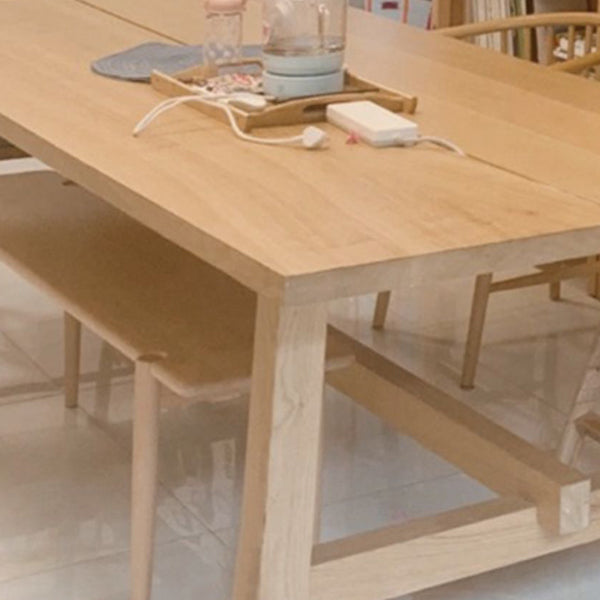 Modern Rectangle Solid Wood Dining Table Trestle Base Dining Table Clearhalo 'Dining Tables & Seating' 'Dining Tables' 'dining_table' 'furn' 'furn_dining_table' 'Furniture' 'Kitchen & Dining Furniture' 7477009