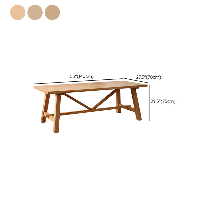 Modern Rectangle Solid Wood Dining Table Trestle Base Dining Table Clearhalo 'Dining Tables & Seating' 'Dining Tables' 'dining_table' 'furn' 'furn_dining_table' 'Furniture' 'Kitchen & Dining Furniture' 7477013
