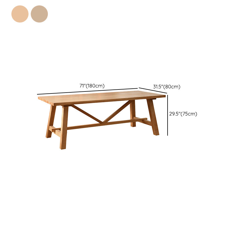 Modern Rectangle Solid Wood Dining Table Trestle Base Dining Table Clearhalo 'Dining Tables & Seating' 'Dining Tables' 'dining_table' 'furn' 'furn_dining_table' 'Furniture' 'Kitchen & Dining Furniture' 7477015