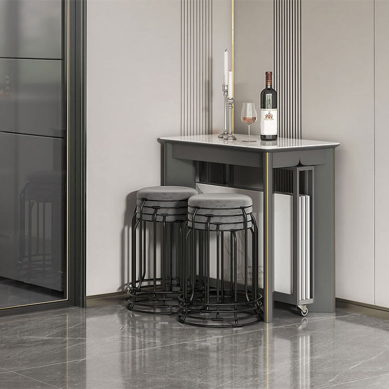 ダイニングルーム用の長方形の折りたたみダイニングテーブルウッドと石のダイニングテーブル