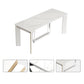 Rectangle Folding Dining Table Wood and Stone Dining Table for Dining Room