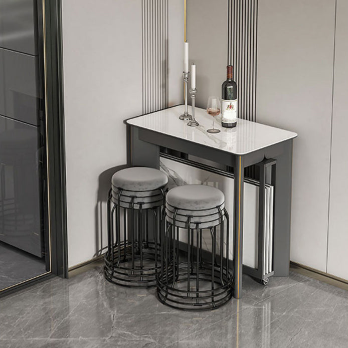 Rechthoek vouwen eettafel hout en stenen eettafel voor eetkamer