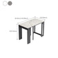 Rectangle Folding Dining Table Wood and Stone Dining Table for Dining Room