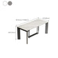 Rectangle Folding Dining Table Wood and Stone Dining Table for Dining Room