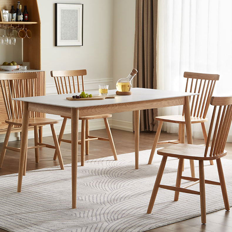 Modern de comedor de madera maciza juego de comedor de 5 piezas para cocina