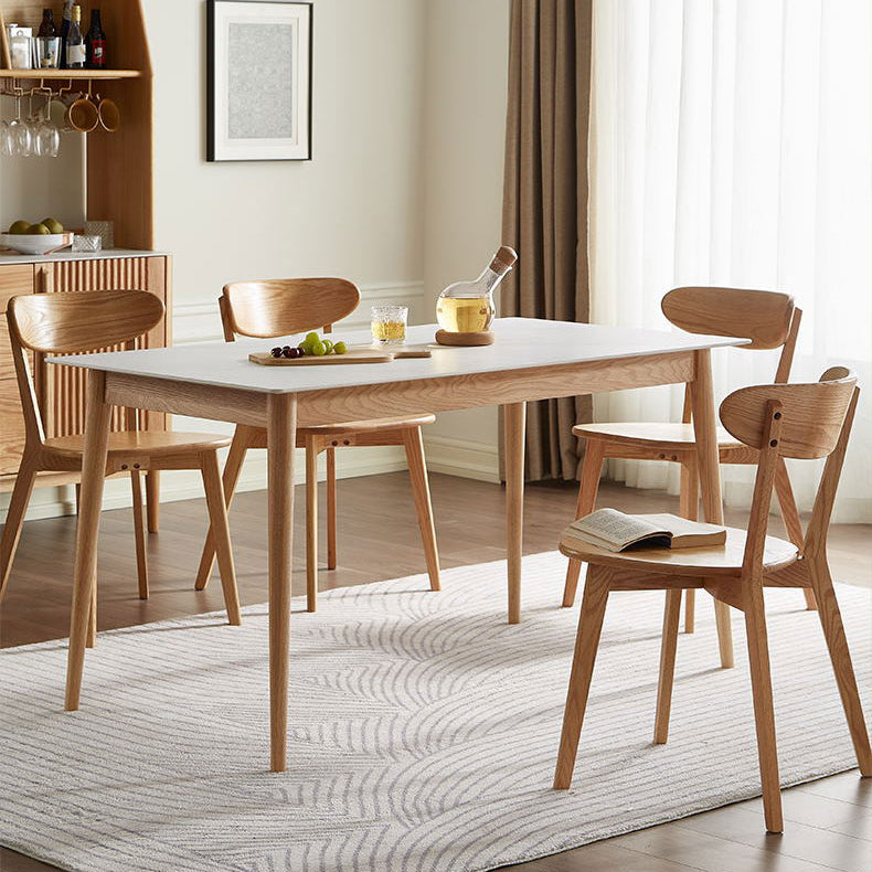 Modern de comedor de madera maciza juego de comedor de 5 piezas para cocina