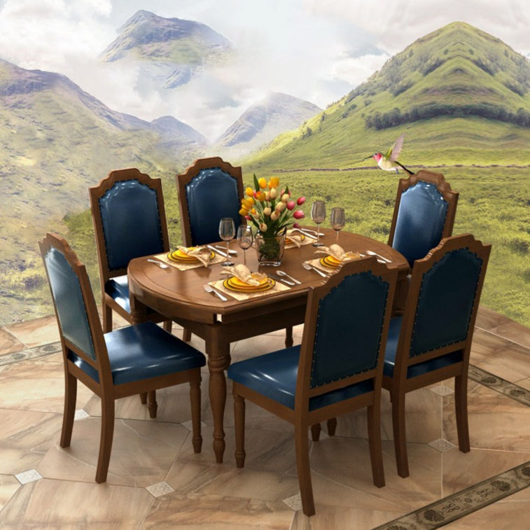 Ensemble table et chaises de salle à manger 7 pièces, ensemble de table et chaises en bois massif