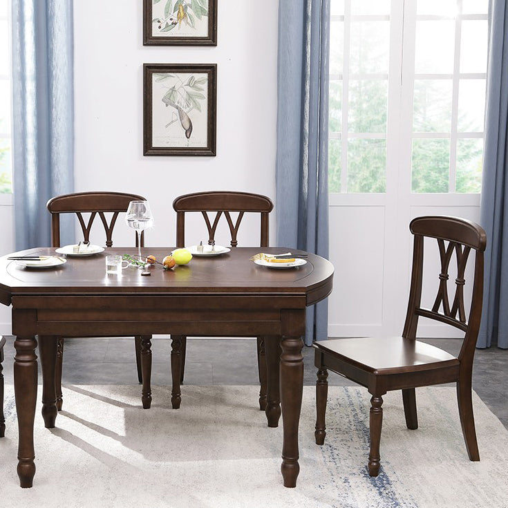 Solid Wood Extendable Dining Table Set 5/7 Pieces Dining Set for Kitchen