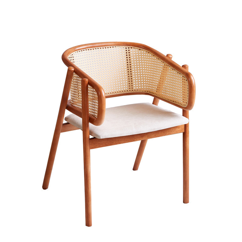 Rubberwood Solid Wood Dining Chair Indoor Dining Arm Chair for Dining Room