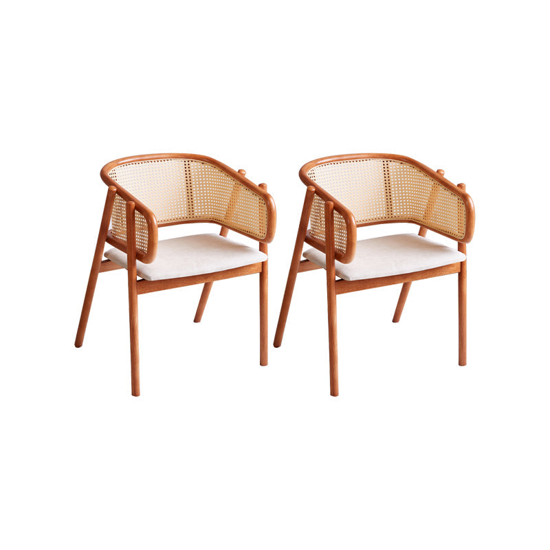 Rubberwood Solid Wood Dining Chair Indoor Dining Arm Chair for Dining Room