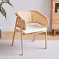 Rubberwood Solid Wood Dining Chair Indoor Dining Arm Chair for Dining Room