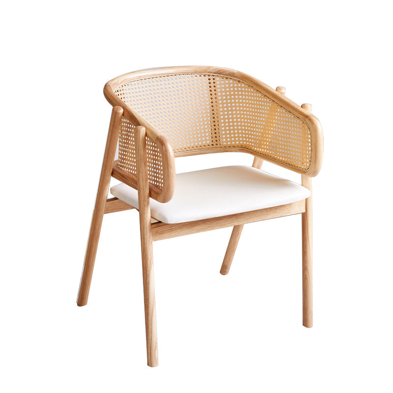 Rubberwood Solid Wood Dining Chair Indoor Dining Arm Chair for Dining Room