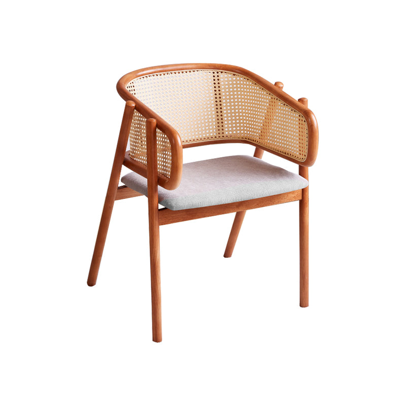 Rubberwood Solid Wood Dining Chair Indoor Dining Arm Chair for Dining Room