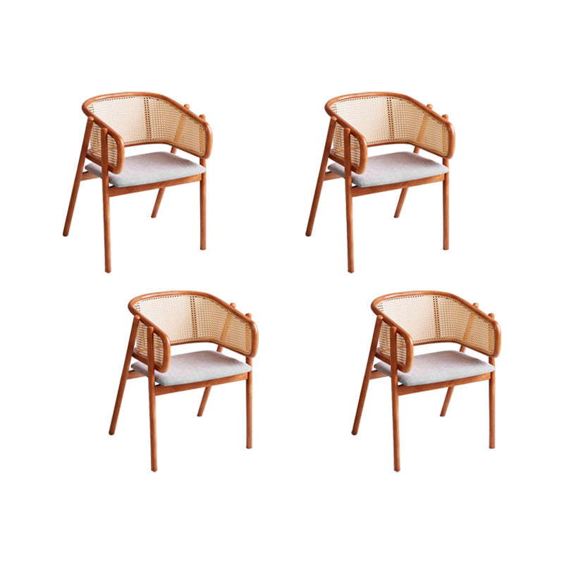 Rubberwood Solid Wood Dining Chair Indoor Dining Arm Chair for Dining Room