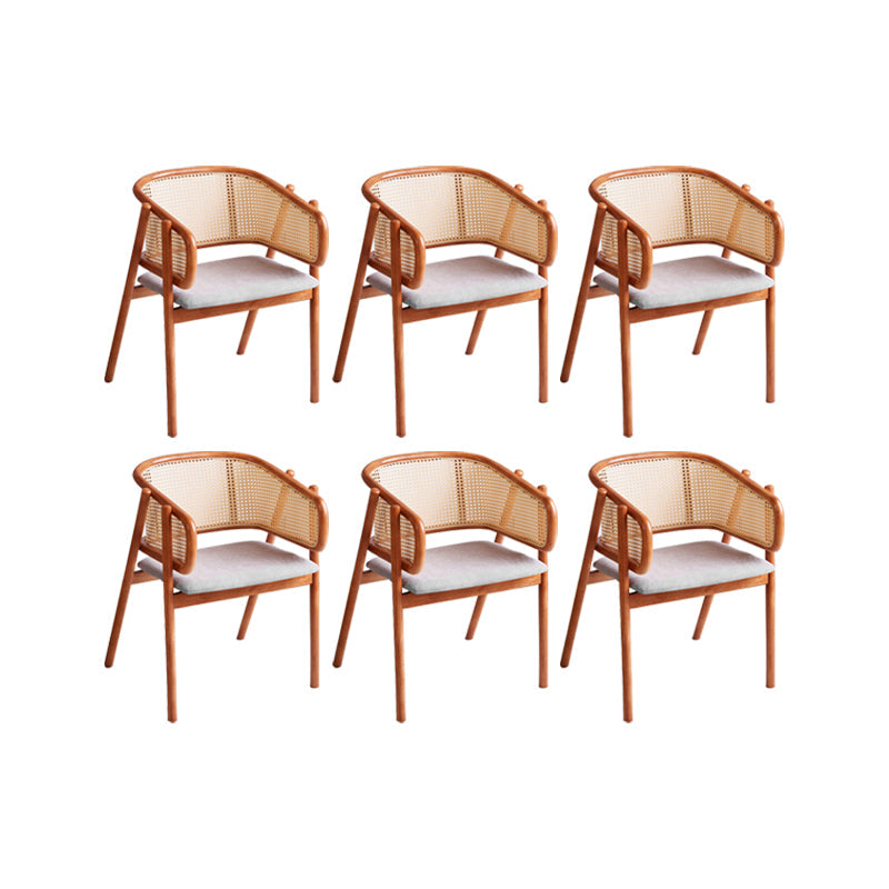 Rubberwood Solid Wood Dining Chair Indoor Dining Arm Chair for Dining Room