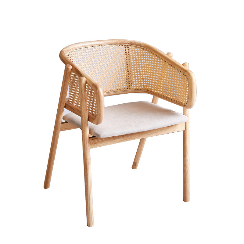 Rubberwood Solid Wood Dining Chair Indoor Dining Arm Chair for Dining Room