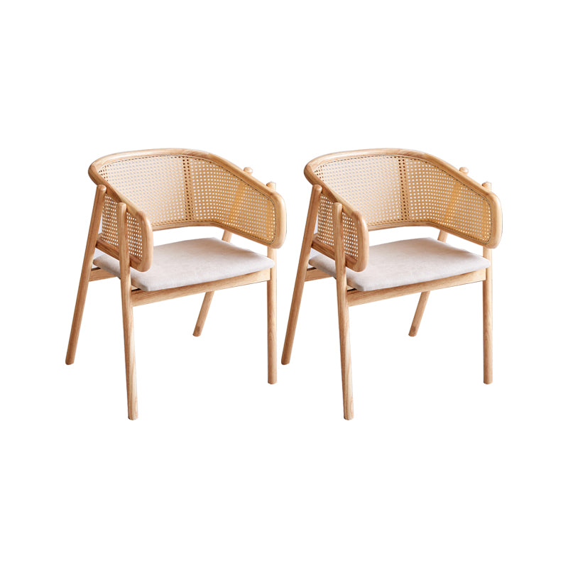 Rubberwood Solid Wood Dining Chair Indoor Dining Arm Chair for Dining Room