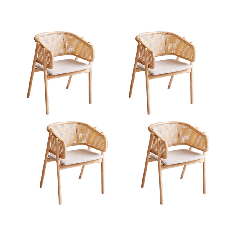 Rubberwood Solid Wood Dining Chair Indoor Dining Arm Chair for Dining Room